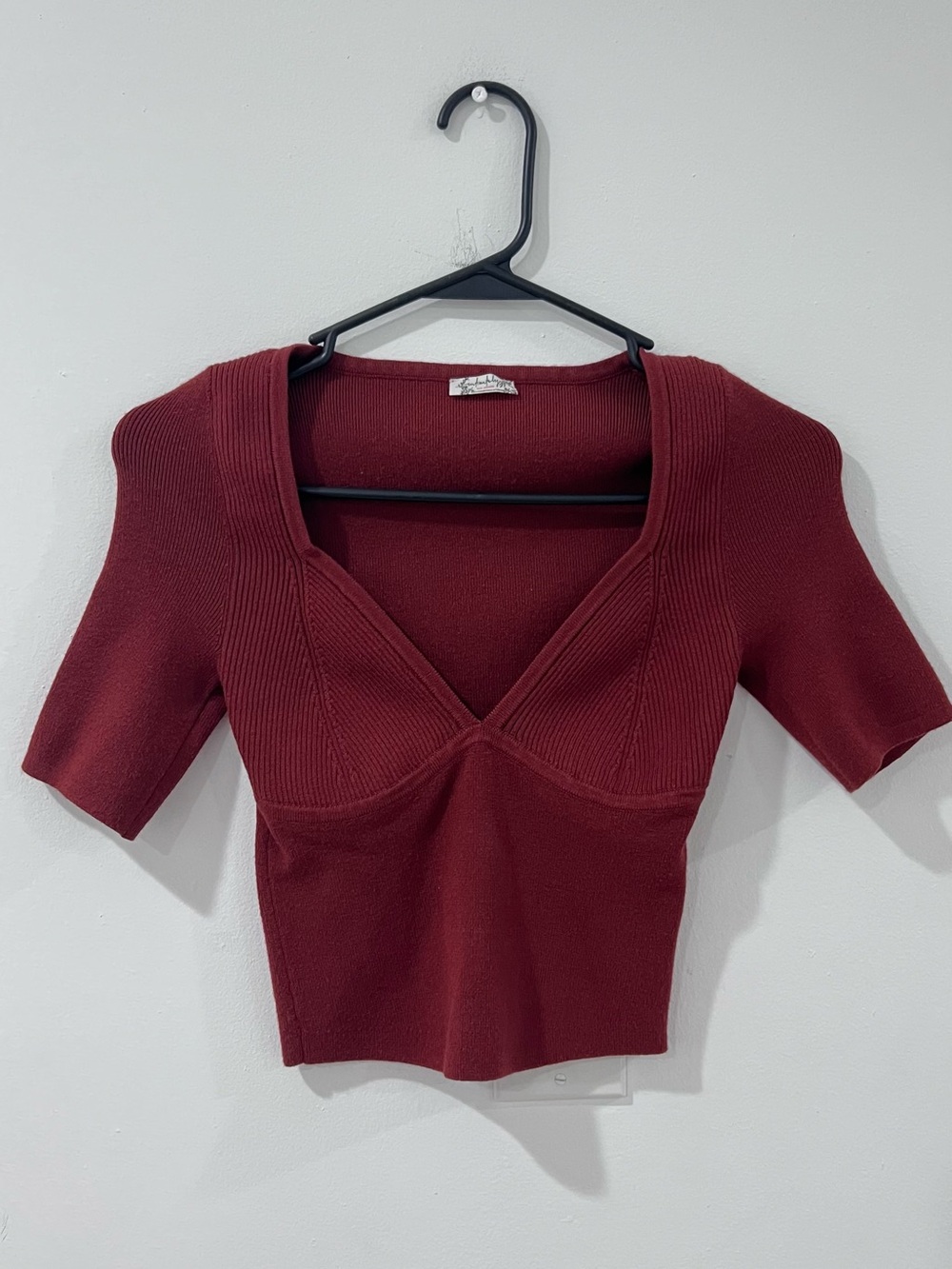 Free People Intimately Brown Knit Bustier Top XS Y2K